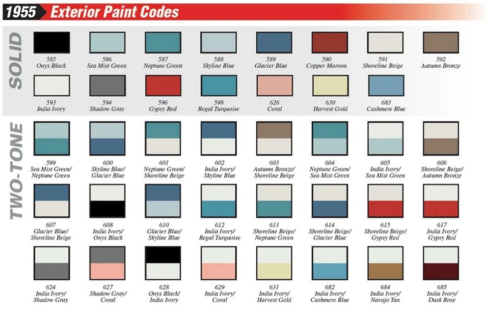 55 paint codes