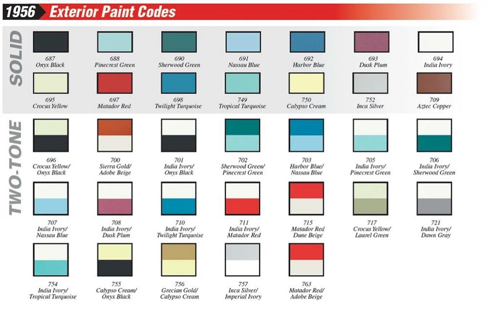 56 paint codes